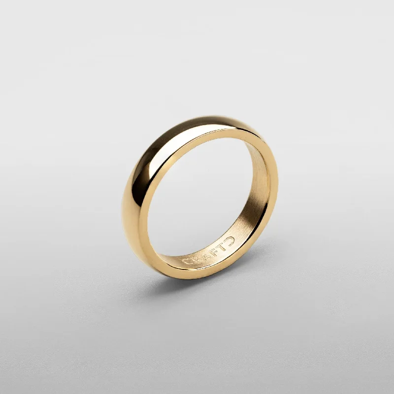 Simple Diamond Band-Round Band Ring (Gold) 5mm