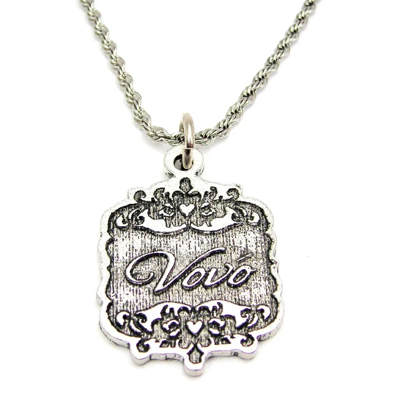 Layered Gold Necklace-Vovo Victorian Scroll Single Charm Necklace