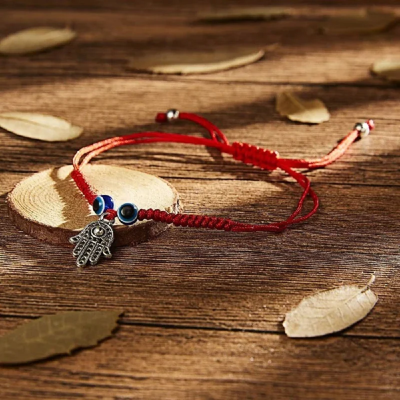 Personalized Date Bracelet-Red String Hamsa Hand Bracelet