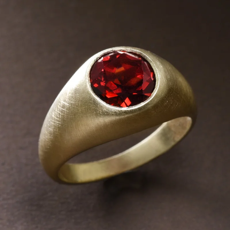 Boho Style Ring-Men's Sri Lankan Garnet Ring