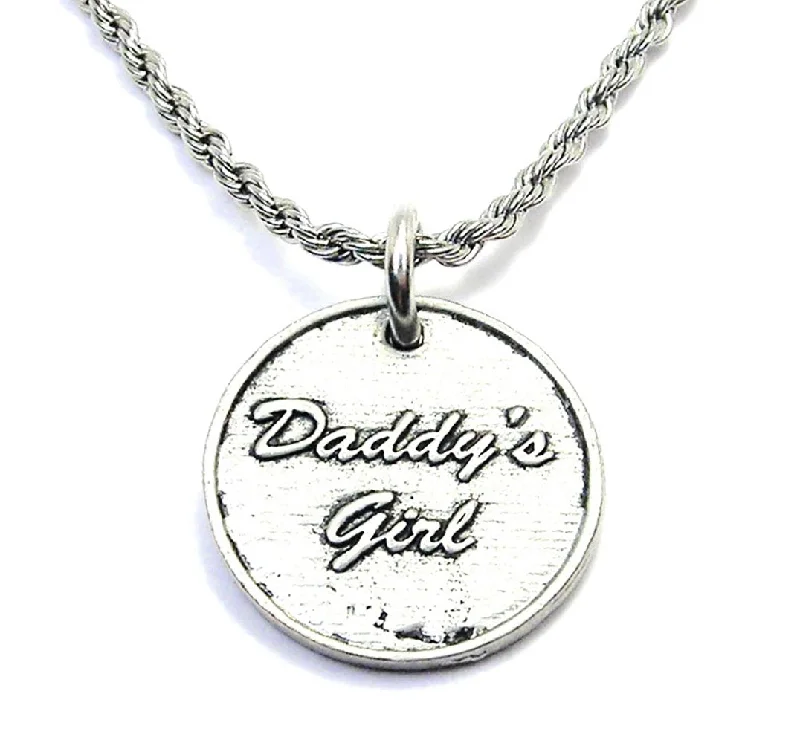 Simple Choker Necklace-Daddy's Girl Single Charm Necklace