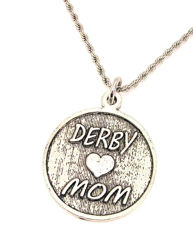 Women’s Engagement Necklace-Derby Mom Single Charm Necklace