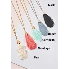 Simple Chain Necklace-Simply Noelle Feather in Your Cap Necklace - Flamingo