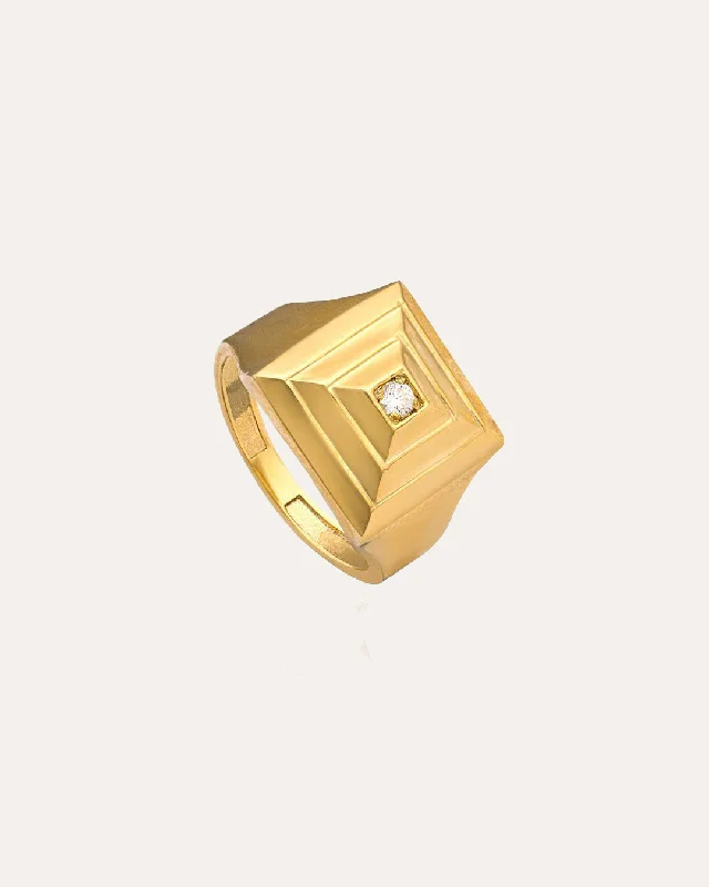 Women’s Stackable Rings-3D Cube Ring & Diamond