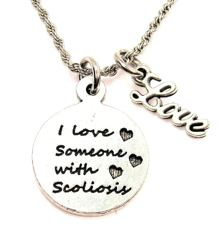 Bohemian Necklace for Women-I Love Someone With Sarcoidosis 20" Chain Necklace With Cursive Love Accent