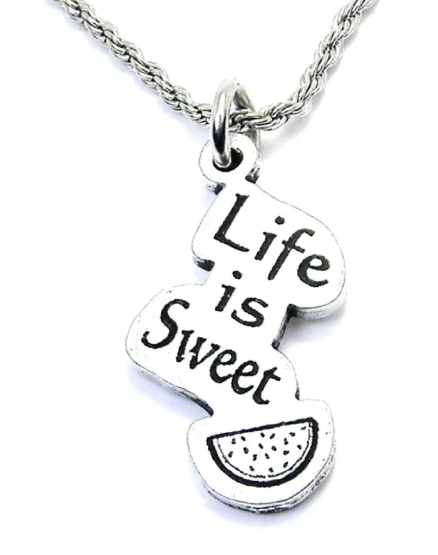 Gemstone Pendant Necklace for Women-Life Is Sweet Single Charm Necklace