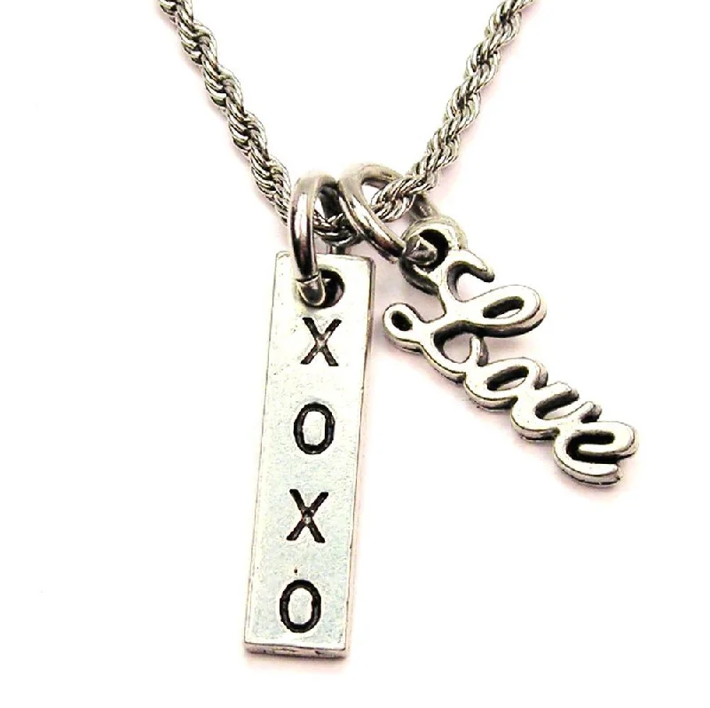 Silver Cross Necklace-Xoxo 20" Chain Necklace With Cursive Love Accent