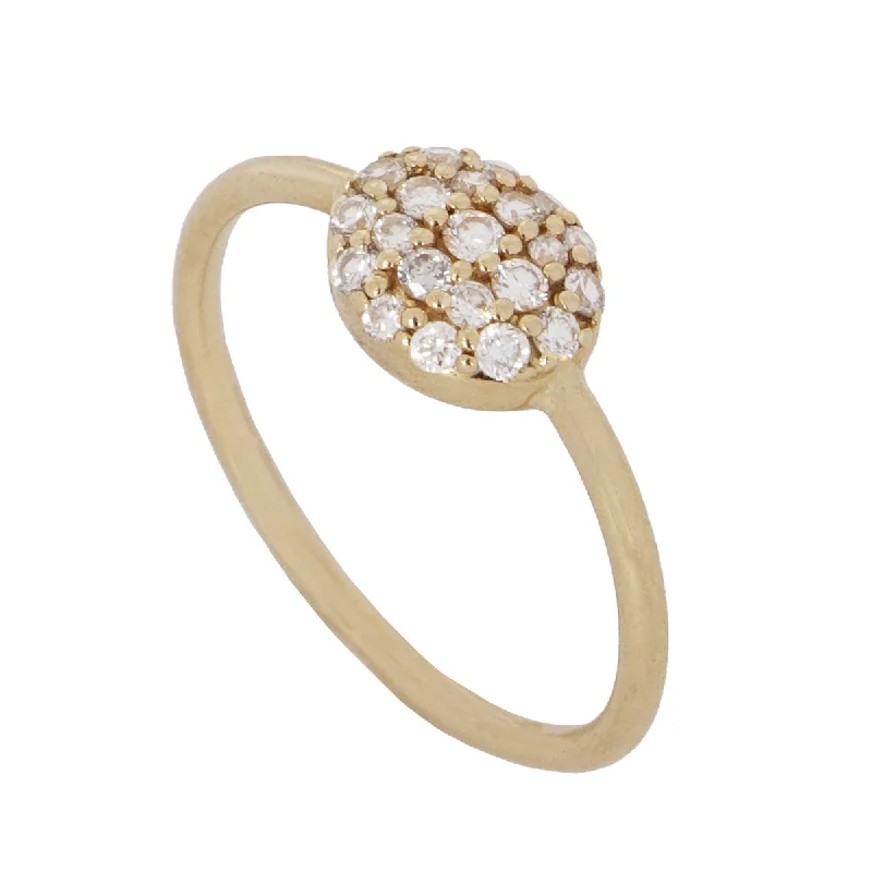 Wedding Ring with Diamonds-Puffed Diamond Signet Ring