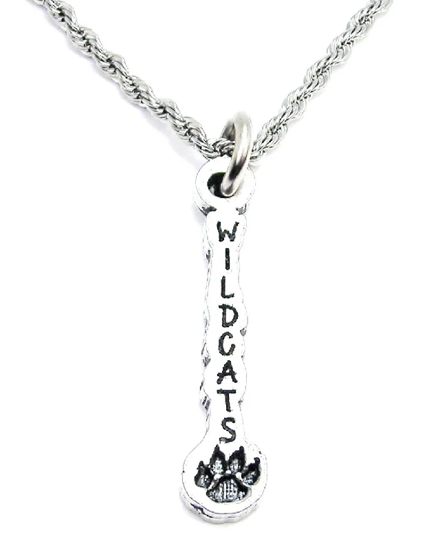 Bridal Pendant Necklace-Wildcats With Paw Print Single Charm Necklace