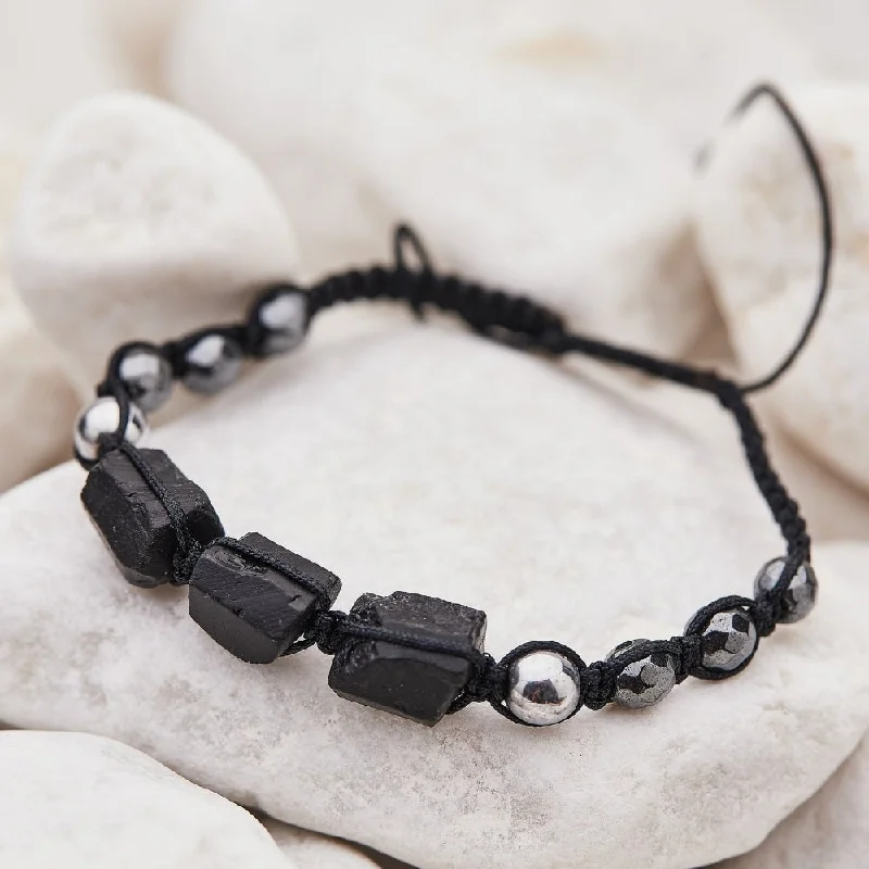 Matching Couple Bracelets-Natural Black Tourmaline Protection Bracelet