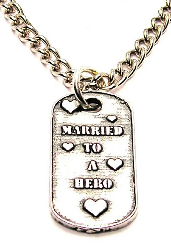 Pearls and Diamonds Necklace-Married To A Hero Single Charm Necklace