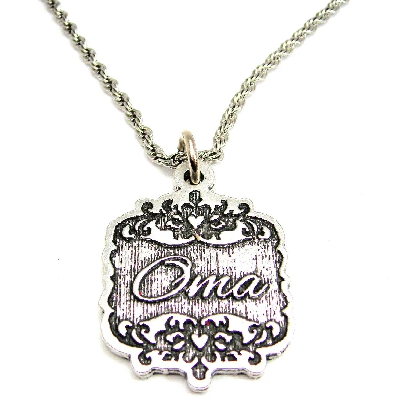 Opal Necklace for Women-Oma Victorian Scroll Single Charm Necklace