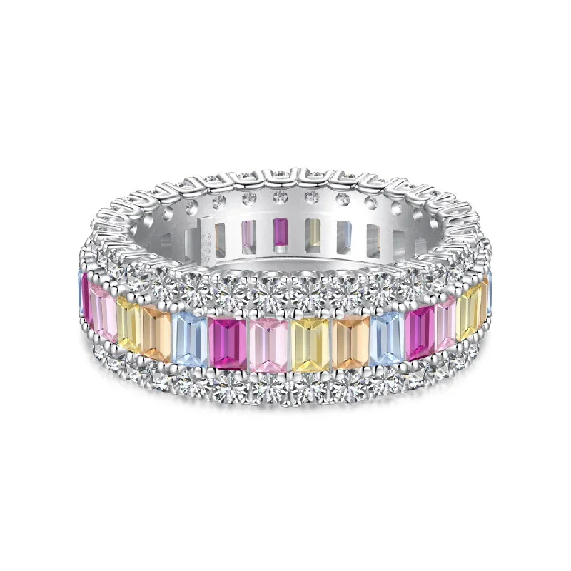 Vintage Engagement Ring-Multicolor Eternity Ring | S925 | CZ