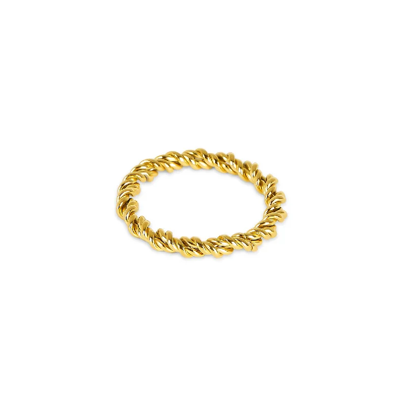 Custom Name Ring-Spiral Chain Ring - Gold