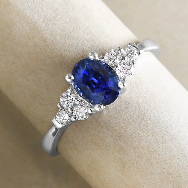 Titanium Wedding Ring-Royal Sapphire And Diamond Ring