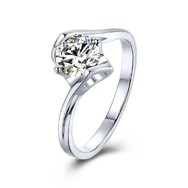 Men's Wedding Ring-Round Brilliant Heart Ring | S925 | Moissanite